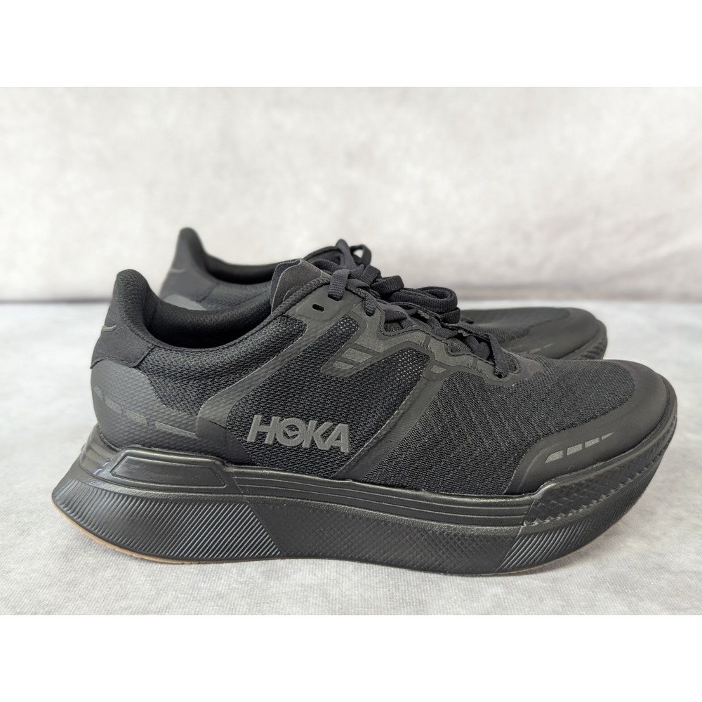 Hoka Transport Black Running Shoes Womens 8 Mens 7 Low Top Sneakers 1123153-NWOB
